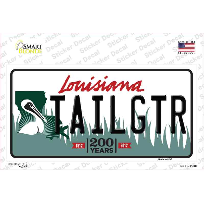 LP-3678s-M Tailgtr Louisiana Novelty Sticker Decal - Medium