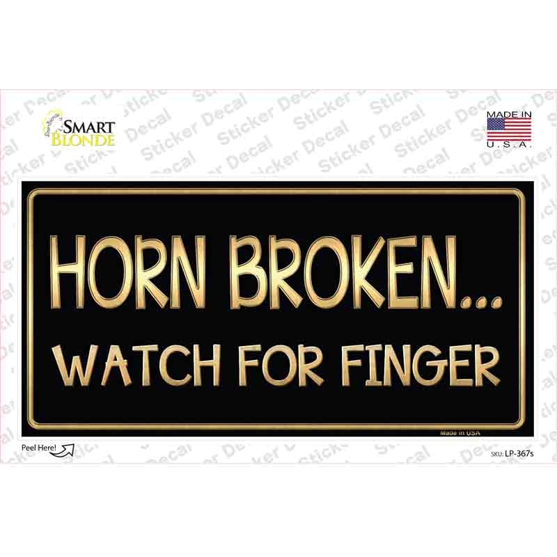 LP-367s-M Horn Broken Watch for Finger Novelty Sticker Decal - Medium