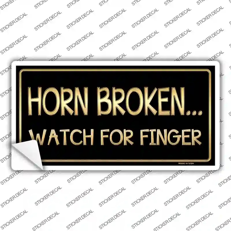 LP-367s-S Horn Broken Watch for Finger Novelty Sticker Decal - Small