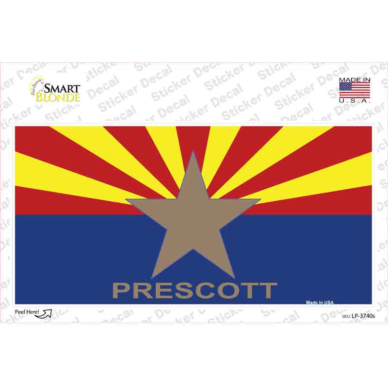 LP-3740s-M Prescott Arizona State Flag Novelty Sticker Decal - Medium