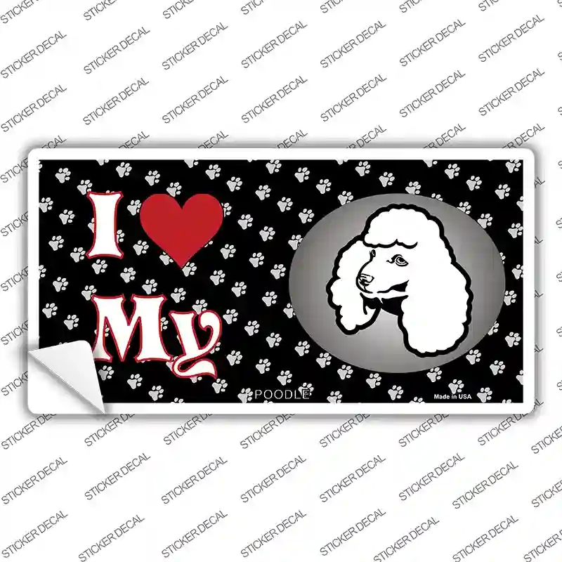 LP-3923s-S I Love My Poodle Novelty Sticker Decal - Small