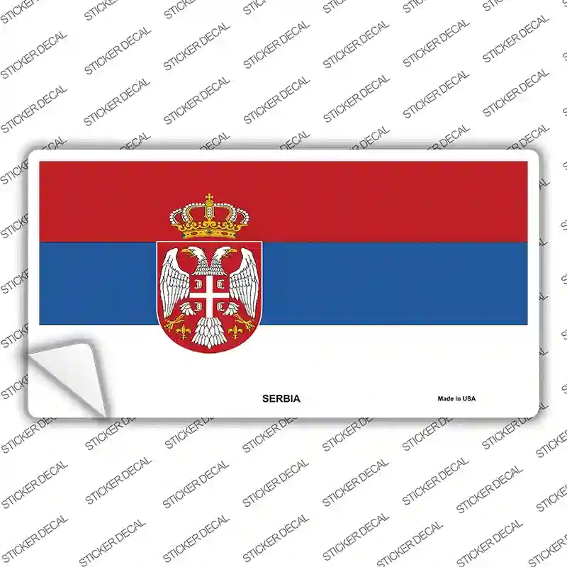 LP-3947s-S Serbia Eagle Flag Novelty Sticker Decal - Small
