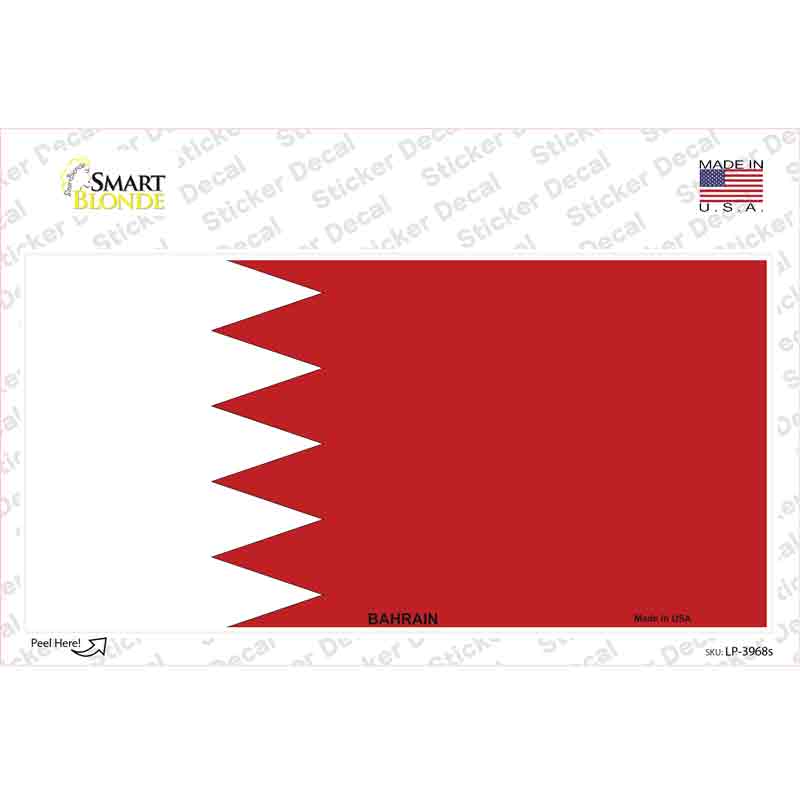 LP-3968s-M Bahrain Flag Novelty Sticker Decal - Medium