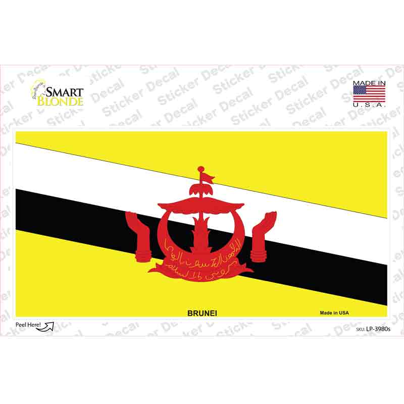 LP-3980s-M Brunei Flag Novelty Sticker Decal - Medium