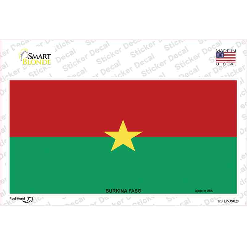 LP-3982s-M Burkina Faso Flag Novelty Sticker Decal - Medium