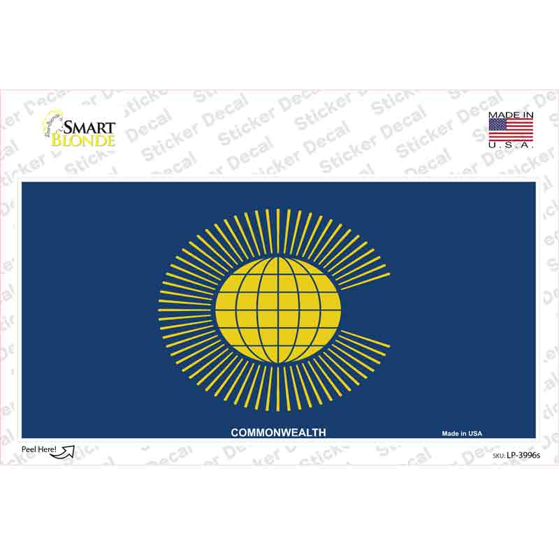 LP-3996s-M Commonwealth Flag Novelty Sticker Decal - Medium