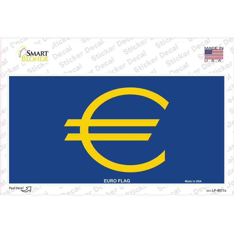 LP-4011s-M Euro Flag Novelty Sticker Decal - Medium