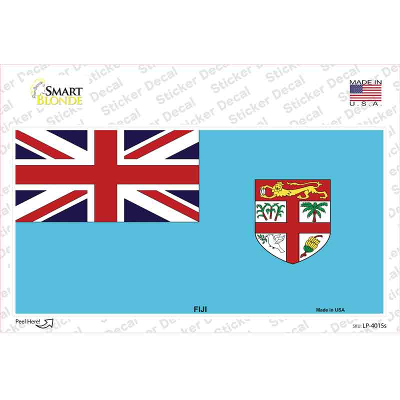 LP-4015s-M Fiji Flag Novelty Sticker Decal - Medium