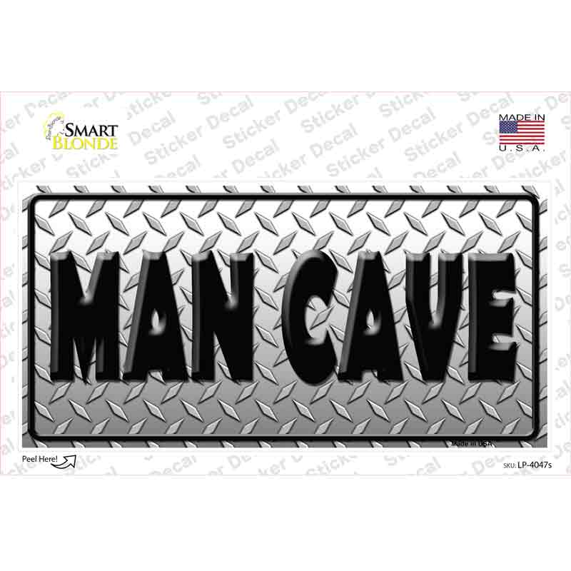 LP-4047s-M Man Cave Diamond Effect Novelty Sticker Decal - Medium
