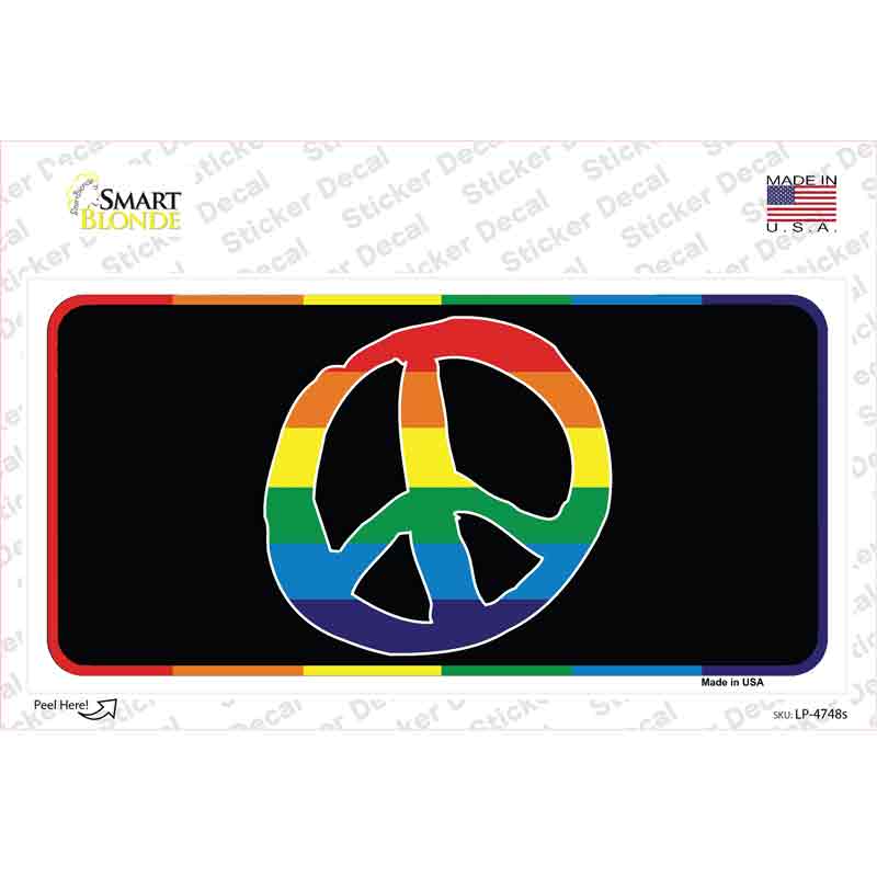 LP-4748s-M Peace Rainbow Novelty Sticker Decal - Medium