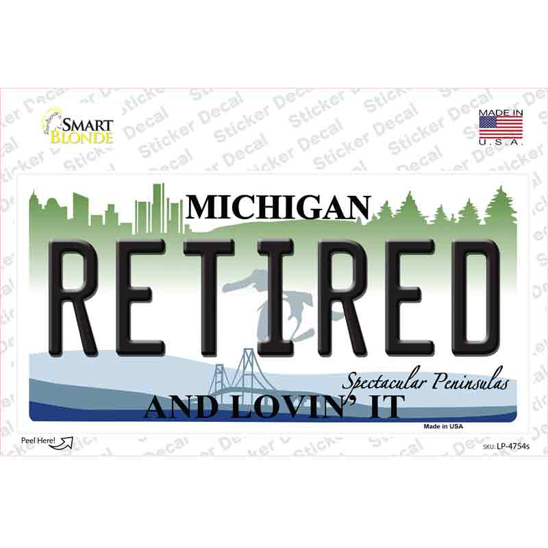 LP-4754s-M Retired Michigan State Novelty Sticker Decal - Medium