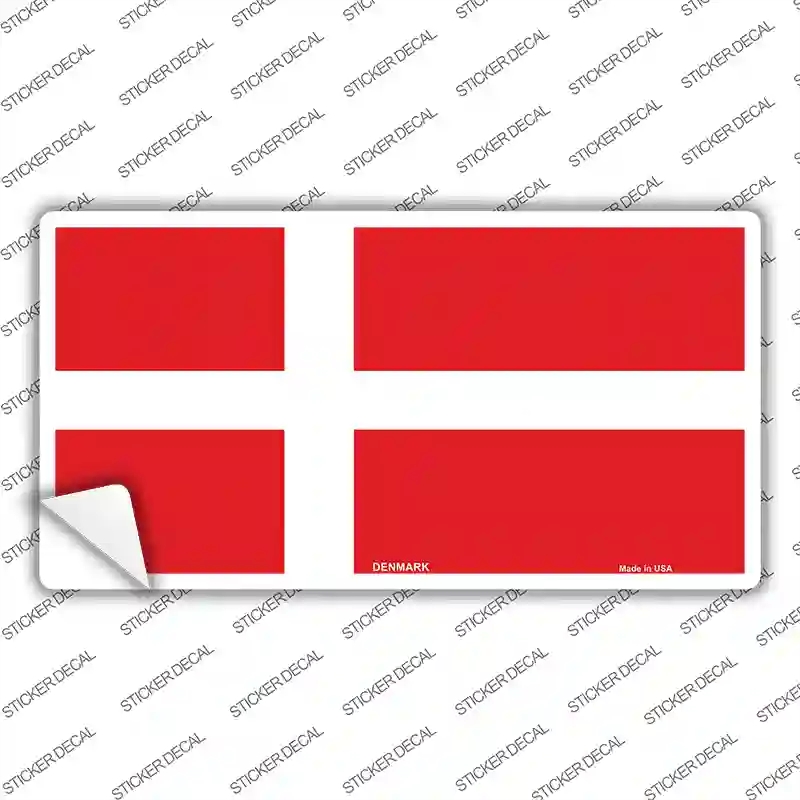 LP-483s-XL Denmark Flag Novelty Sticker Decal - Extra Large