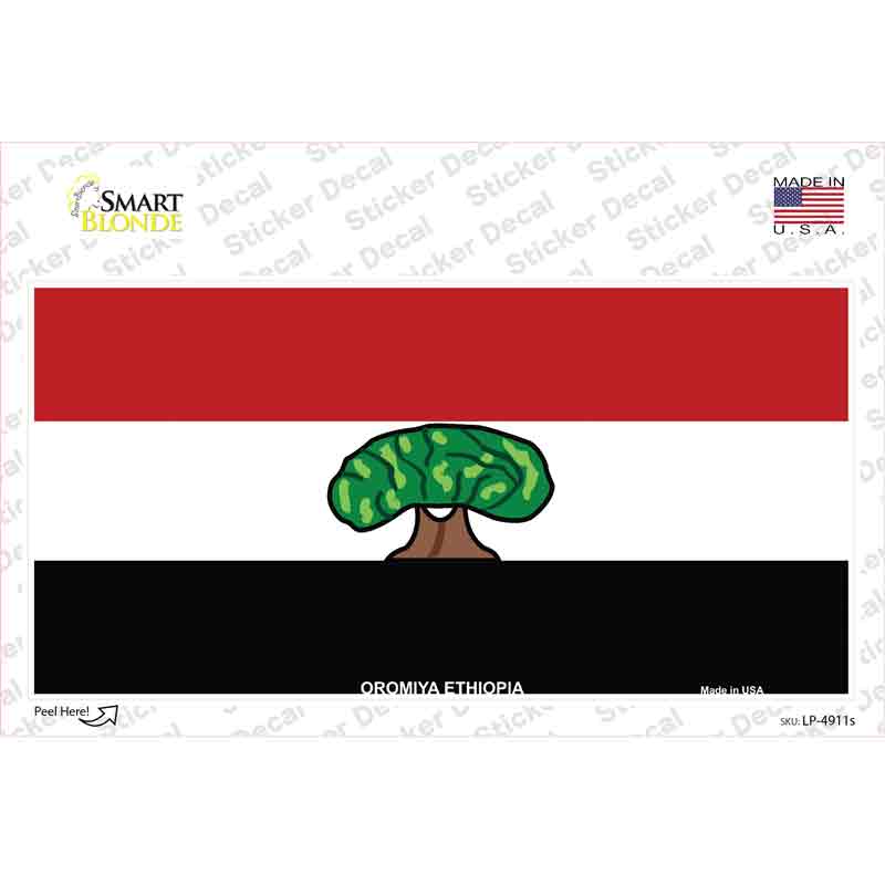 LP-4911s-M Oromiya Ethiopia Flag Novelty Sticker Decal - Medium