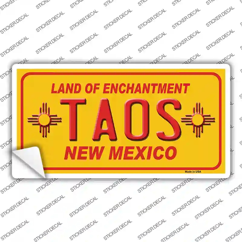 LP-5010s-S Taos Yellow   Mexico Novelty Sticker Decal - Small