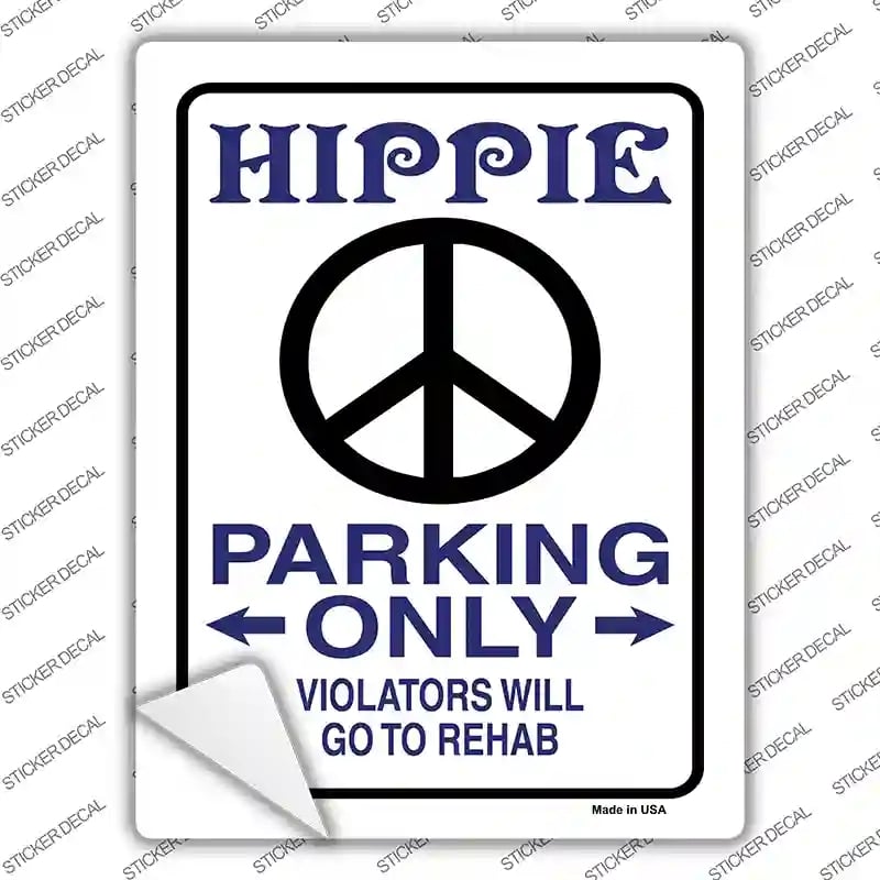 P-721s-S Hippie Parking Novelty Rectangle Sticker Decal - Small
