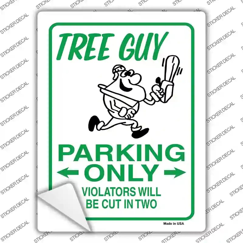 P-730s-XL Tree Guy Parking Novelty Rectangle Sticker Decal - Extra Large