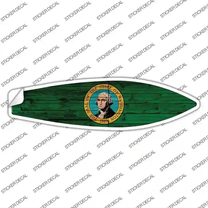 SB-146s-L Washington State Flag Novelty Surfboard Sticker Decal - Large