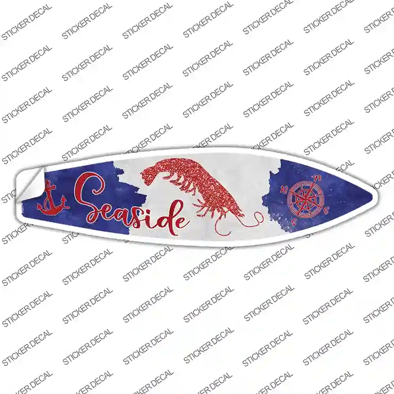 SB-185s-L Shrimp Seaside Novelty Surfboard Sticker Decal - Large