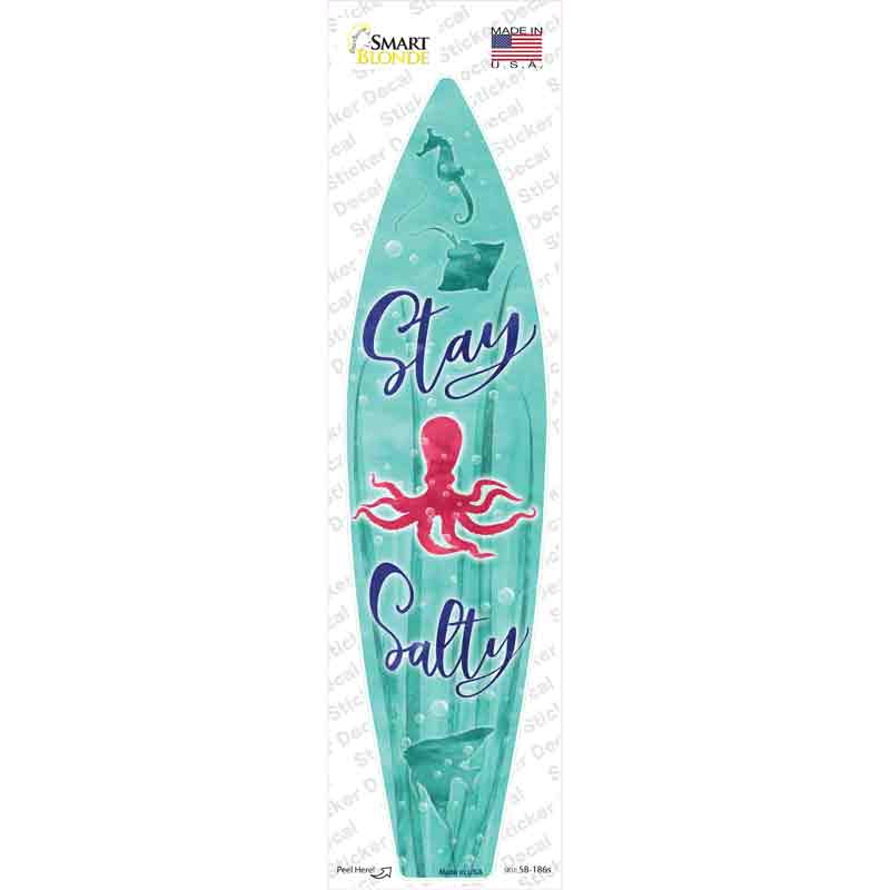 SB-186s-M Stay Salty Novelty Surfboard Sticker Decal - Medium