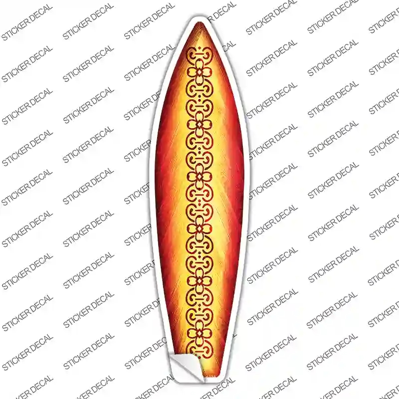 SB-199s-S Red & Orange Tribal Novelty Surfboard Sticker Decal - Small