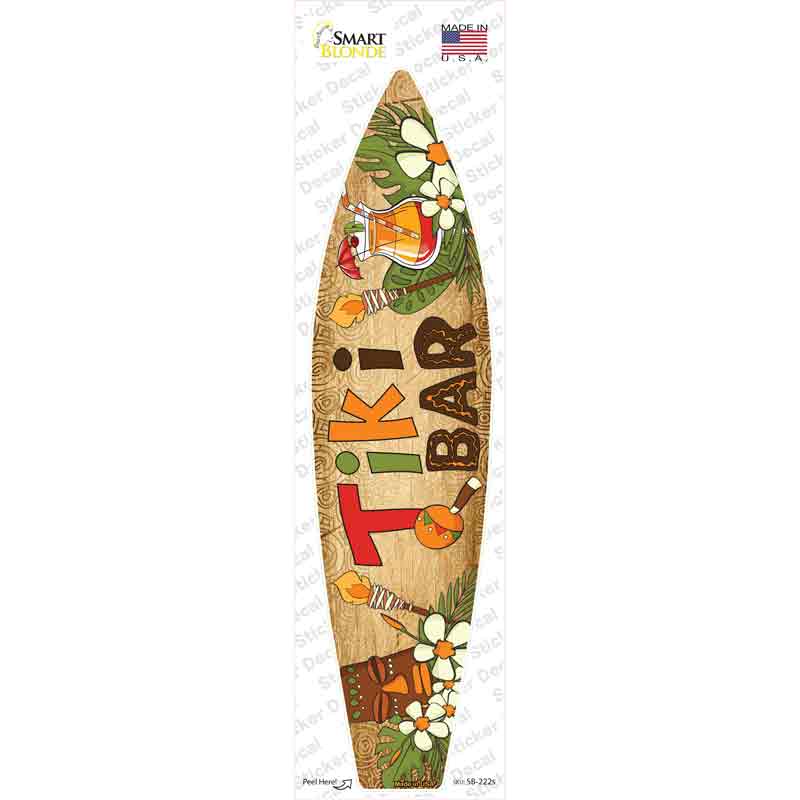 SB-222s-M Tiki Bar with Torches Novelty Surfboard Sticker Decal - Medium