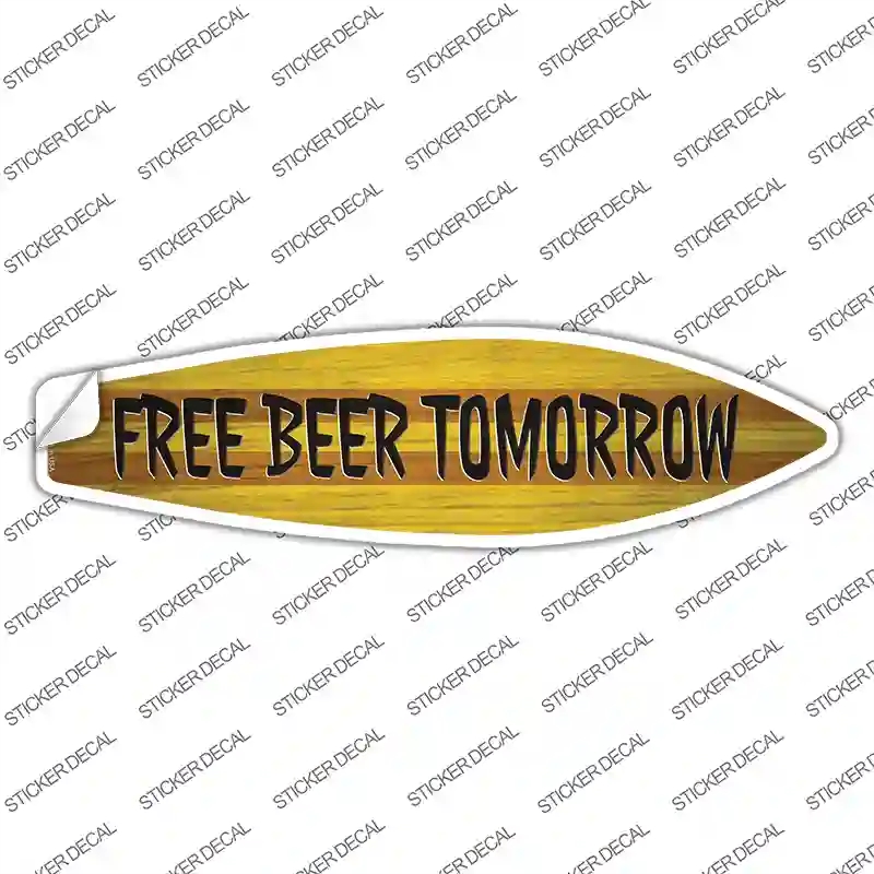 SB-304s-S Free Beer Tomorrow Novelty Surfboard Sticker Decal - Small