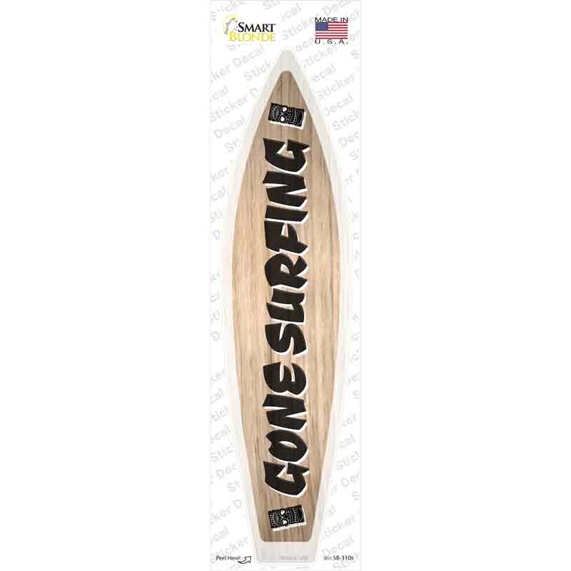 SB-310s-M Gone Surfing Novelty Surfboard Sticker Decal - Medium
