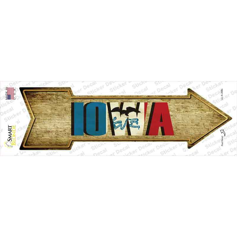 A-208s-M Iowa Novelty Arrow Sticker Decal - Medium