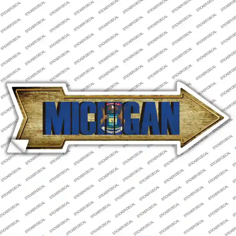 A-215s-L Michigan Novelty Arrow Sticker Decal - Large