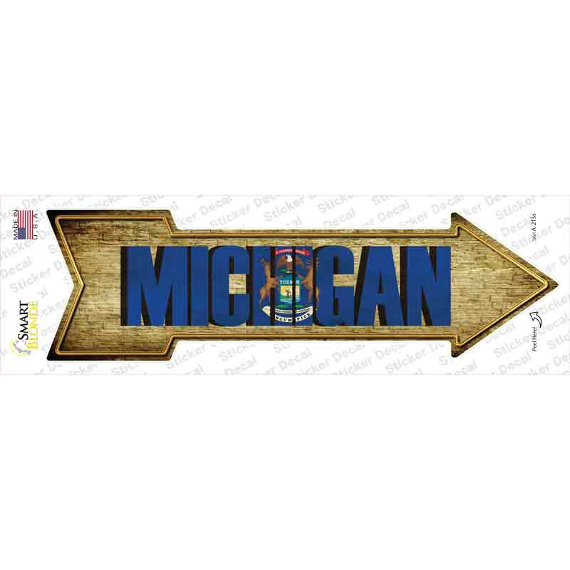 A-215s-M Michigan Novelty Arrow Sticker Decal - Medium