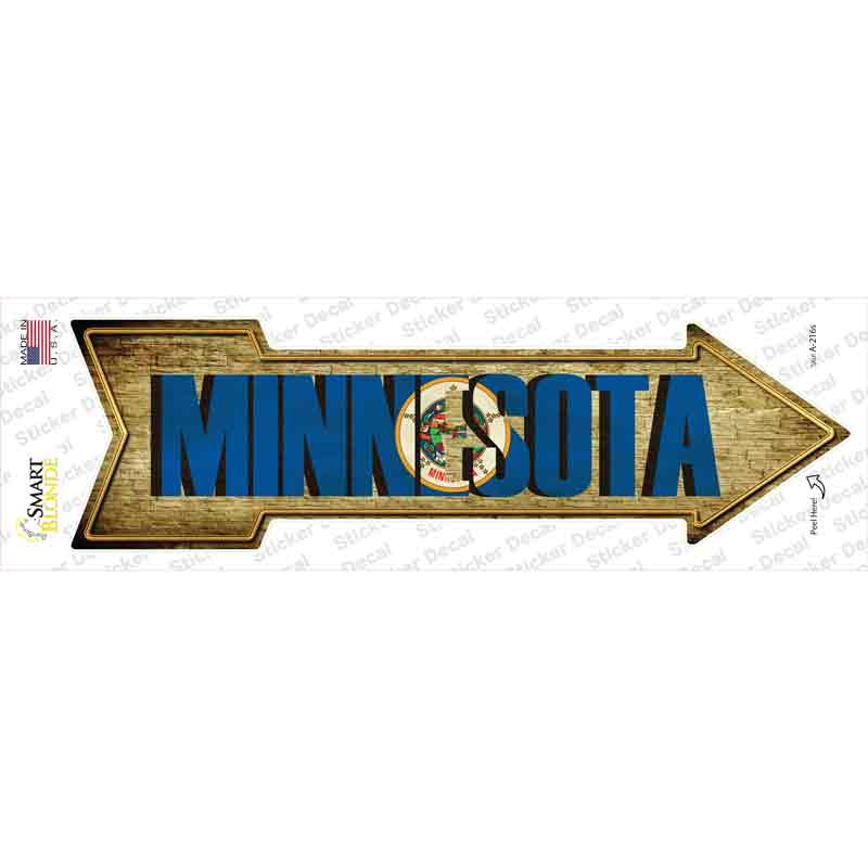 A-216s-M Minnesota Novelty Arrow Sticker Decal - Medium