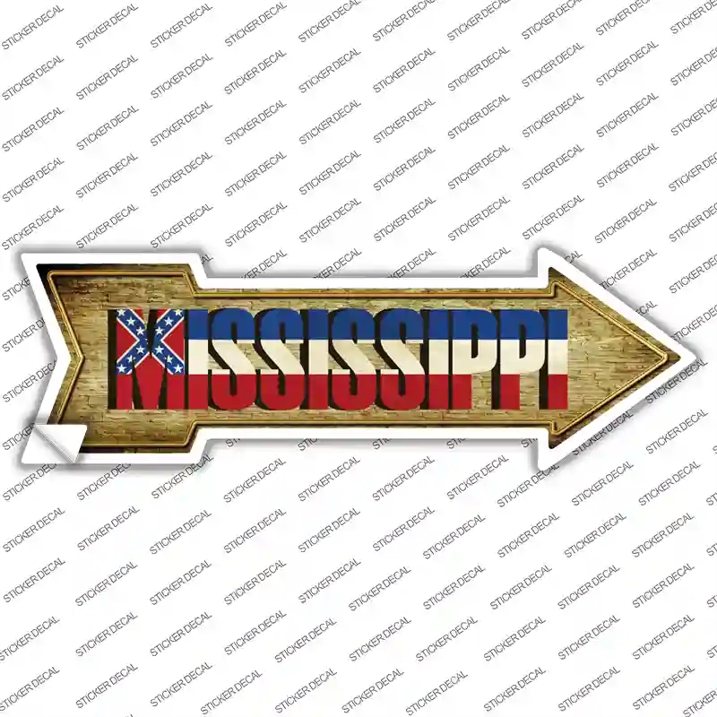 A-217s-S Mississippi Novelty Arrow Sticker Decal - Small