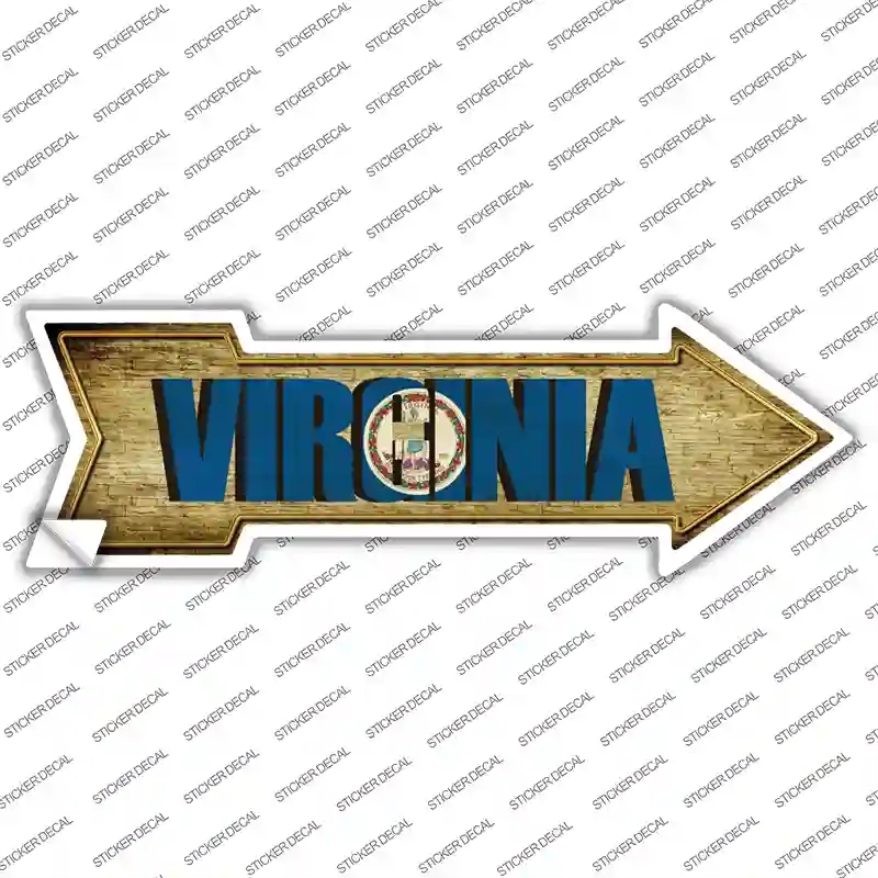 A-239s-XL Virginia Novelty Arrow Sticker Decal - Extra Large