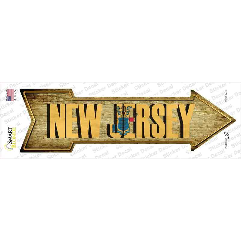 A-223s-M   Jersey Novelty Arrow Sticker Decal - Medium