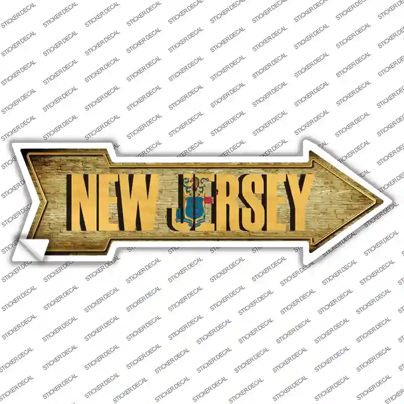 A-223s-S   Jersey Novelty Arrow Sticker Decal - Small
