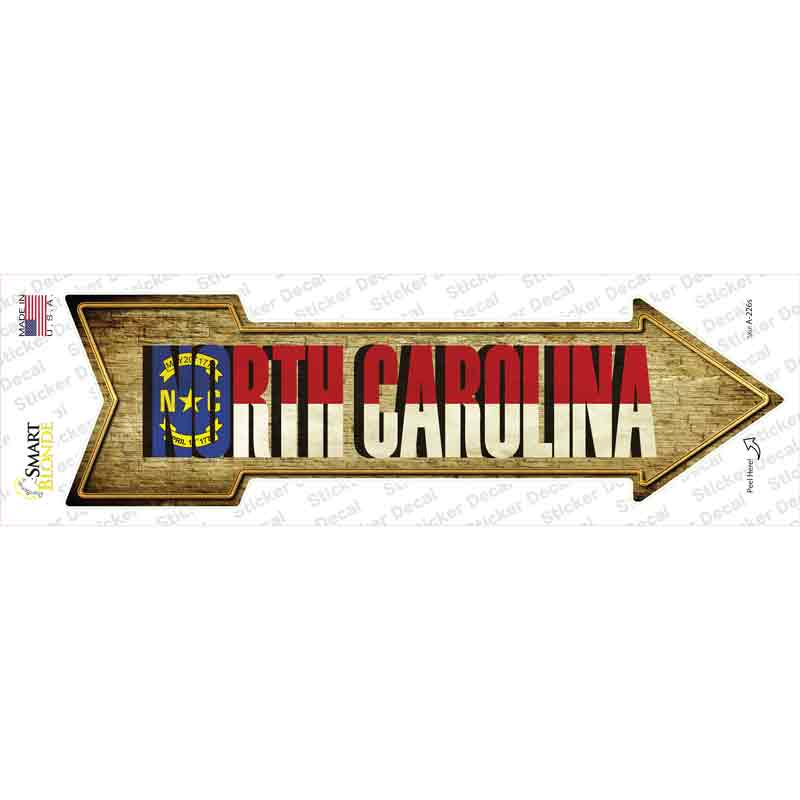 A-226s-M North Carolina Novelty Arrow Sticker Decal - Medium