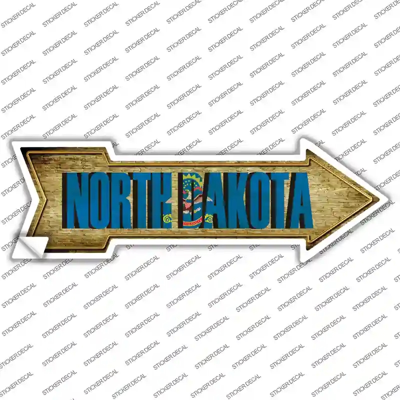 A-227s-S North Dakota Novelty Arrow Sticker Decal - Small