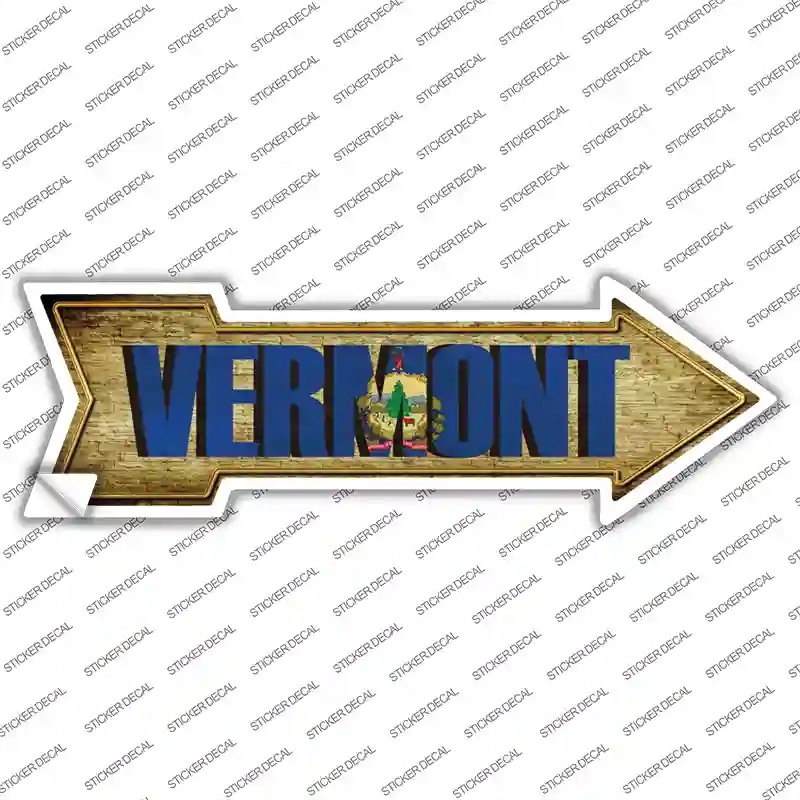 A-238s-XL Vermont Novelty Arrow Sticker Decal - Extra Large
