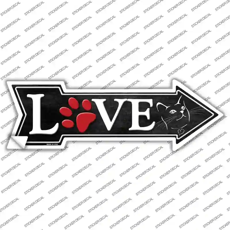 A-256s-L Love Cats Novelty Arrow Sticker Decal - Large