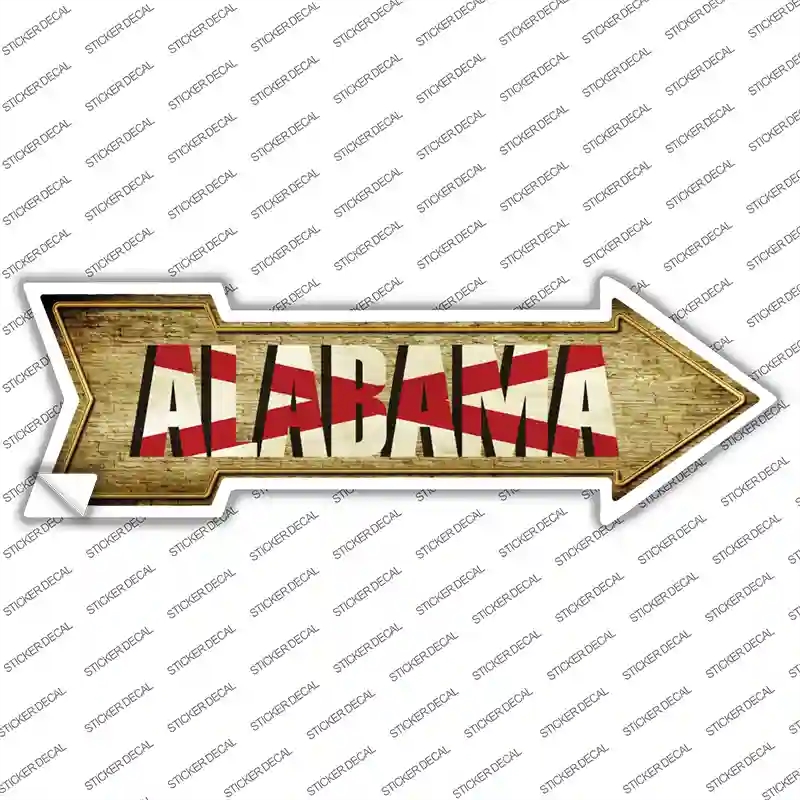 A-194s-XL Alabama Novelty Arrow Sticker Decal - Extra Large