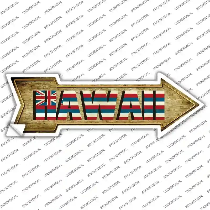 A-204s-XL Hawaii Novelty Arrow Sticker Decal - Extra Large