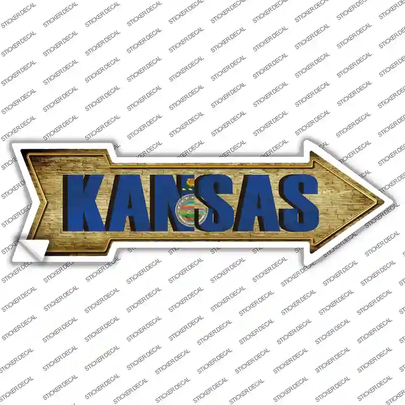 A-209s-L Kansas Novelty Arrow Sticker Decal - Large