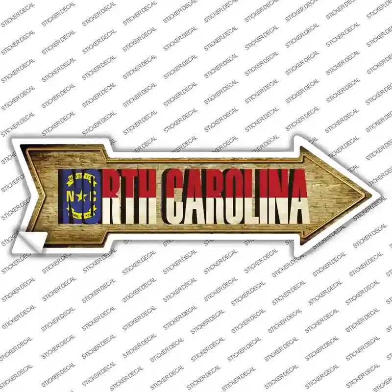 A-226s-L North Carolina Novelty Arrow Sticker Decal - Large