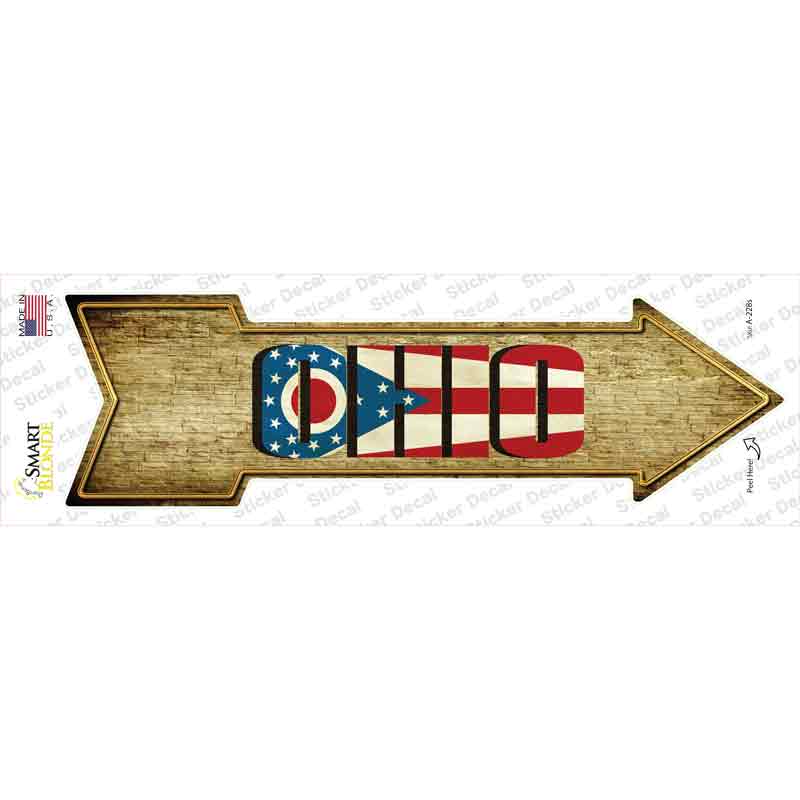 A-228s-M Ohio Novelty Arrow Sticker Decal - Medium