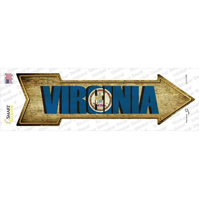 A-239s-M Virginia Novelty Arrow Sticker Decal - Medium
