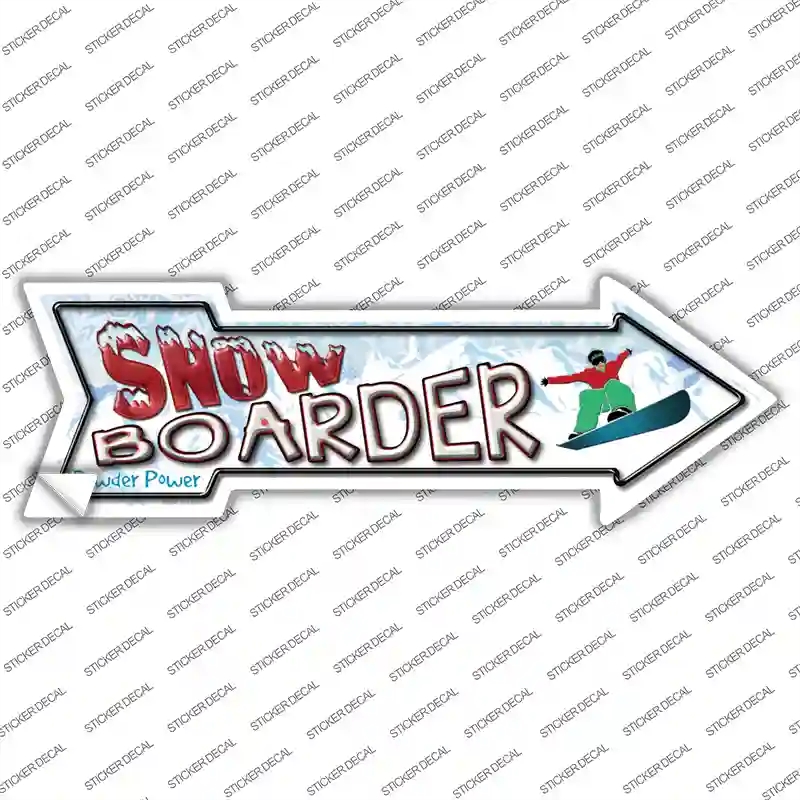 A-260s-S Snowboarder Dude Novelty Arrow Sticker Decal - Small