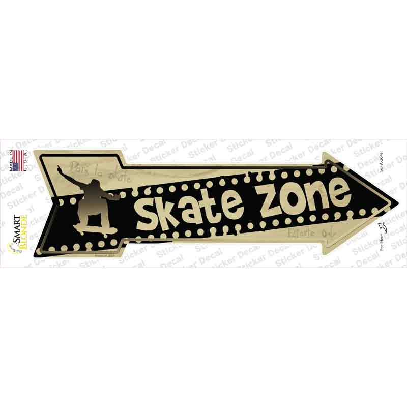 A-264s-M Skater Zone Novelty Arrow Sticker Decal - Medium