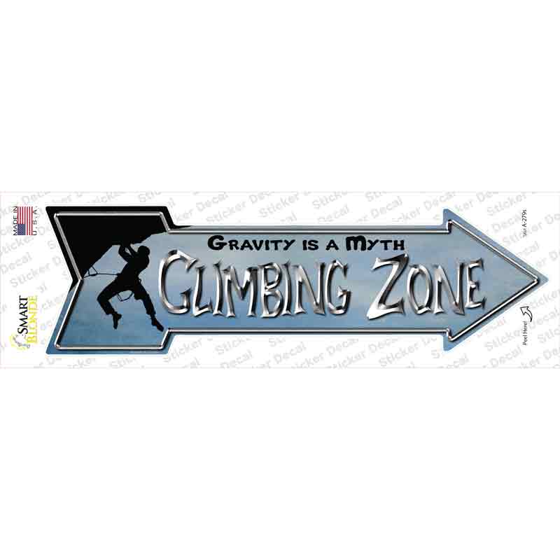 A-279s-M Climbing Zone Novelty Arrow Sticker Decal - Medium