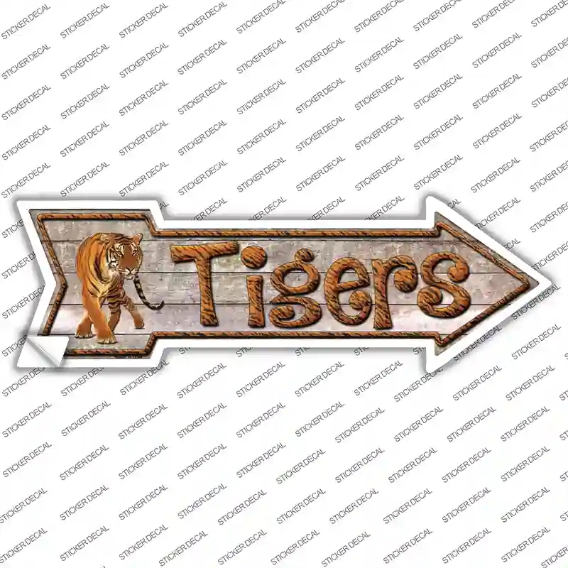 A-305s-S Tigers Novelty Arrow Sticker Decal - Small
