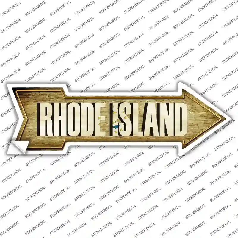 A-232s-S Rhode Island Novelty Arrow Sticker Decal - Small